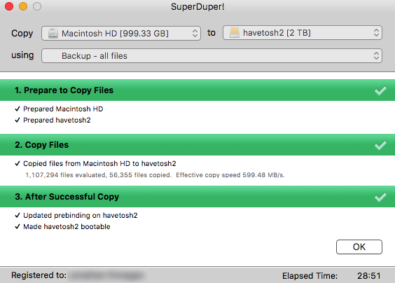 Use SuperDuper! to make a bootable backup of your Mac!
